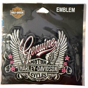 NIP Genuine Harley-Davidson Patch Women/Angel Wings/Pink Stars/Sew-On 5x4” 2010